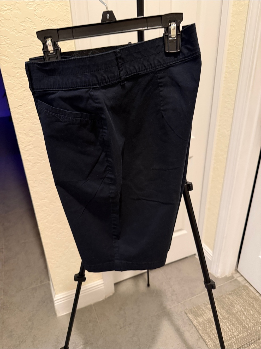 Laura Scott Navy Stretch Chino Shorts